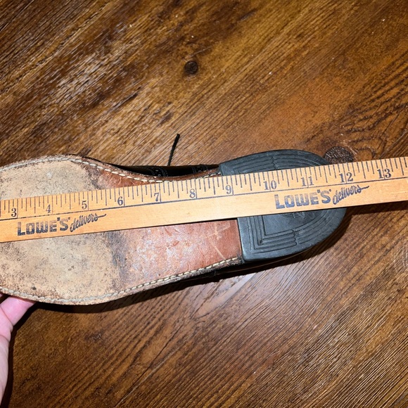 Vintage Florsheim Black Leather Wingtip Brogue Men's Dress Shoes Size 10.5/11 - Picture 15 of 16